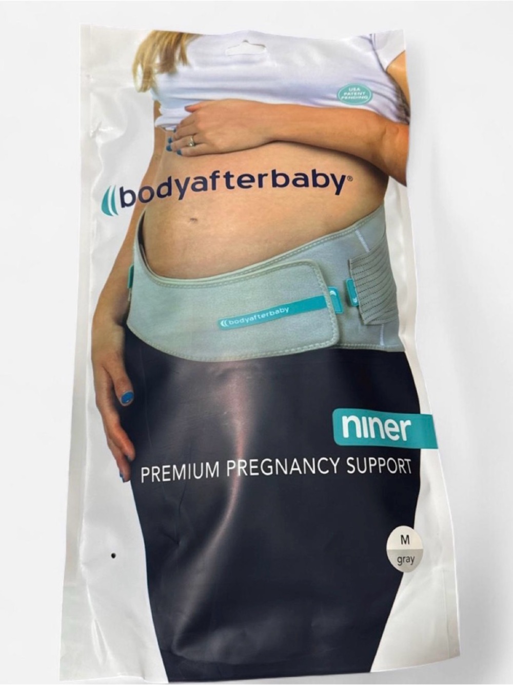 Two BodyAfterBaby Premium Pregnancy Support Belt - Gray one medium one large